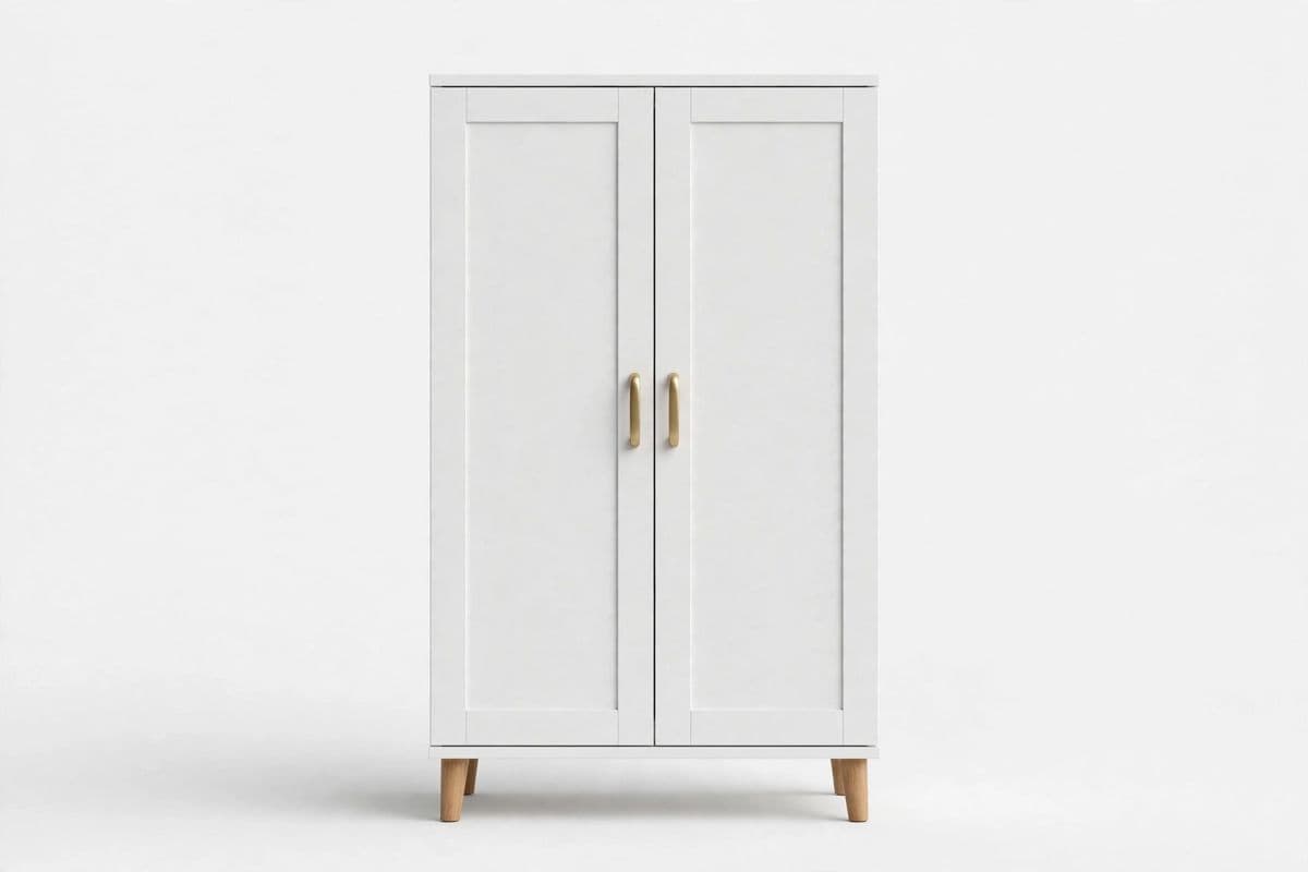 Compact 2-Door Wardrobe — White