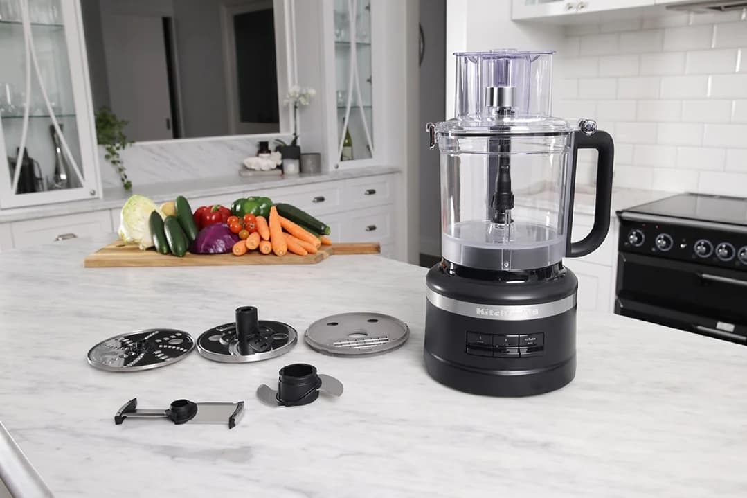 Food processor with large work bowl