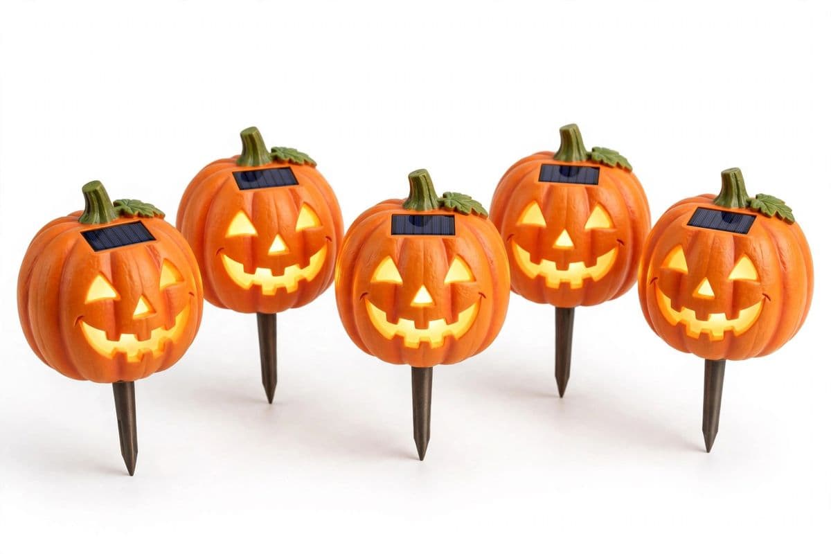JackPath Solar Pumpkin Pathway Lights (6-Pack) — product photo