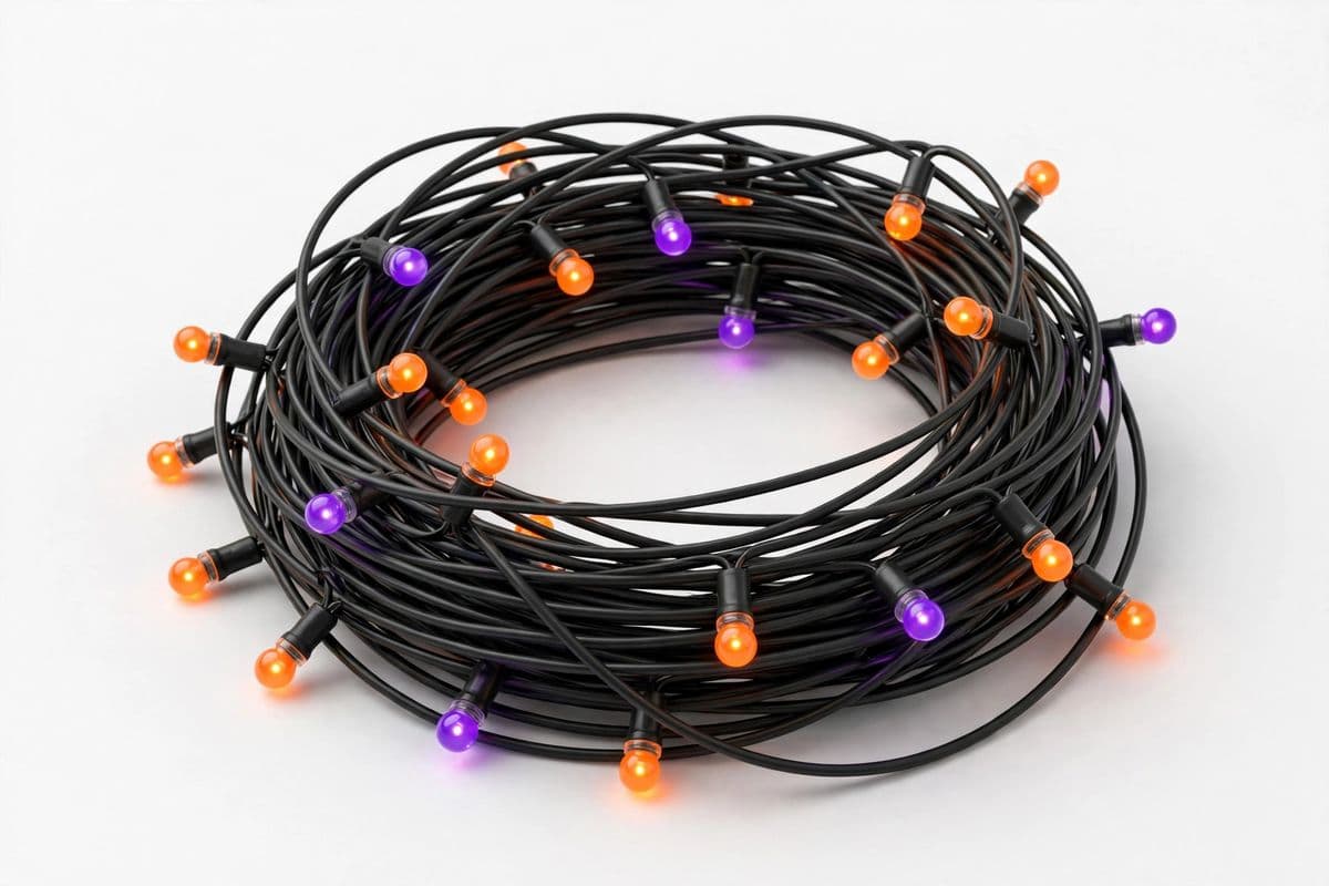 SpookyGlow Orange & Purple String Lights (66ft) — product photo